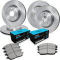 R1 Concepts Front and Rear Brake Kit Fits 2015-2017 Chrysler 200| Ceramic Brake Pads and Blank Brake Rotors| 12.0' Front & 10.9' Rear
