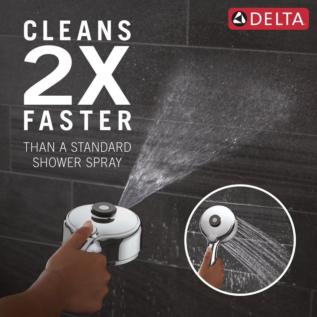 Delta 7-Setting PivotPro 3-in-1 Combination Shower Head with ProClean Spray, Brushed Gold Round Shower Head Rainfall with Handheld Spray, 1.75 GPM, Lumicoat Champagne Bronze 58600-CZ-PR
