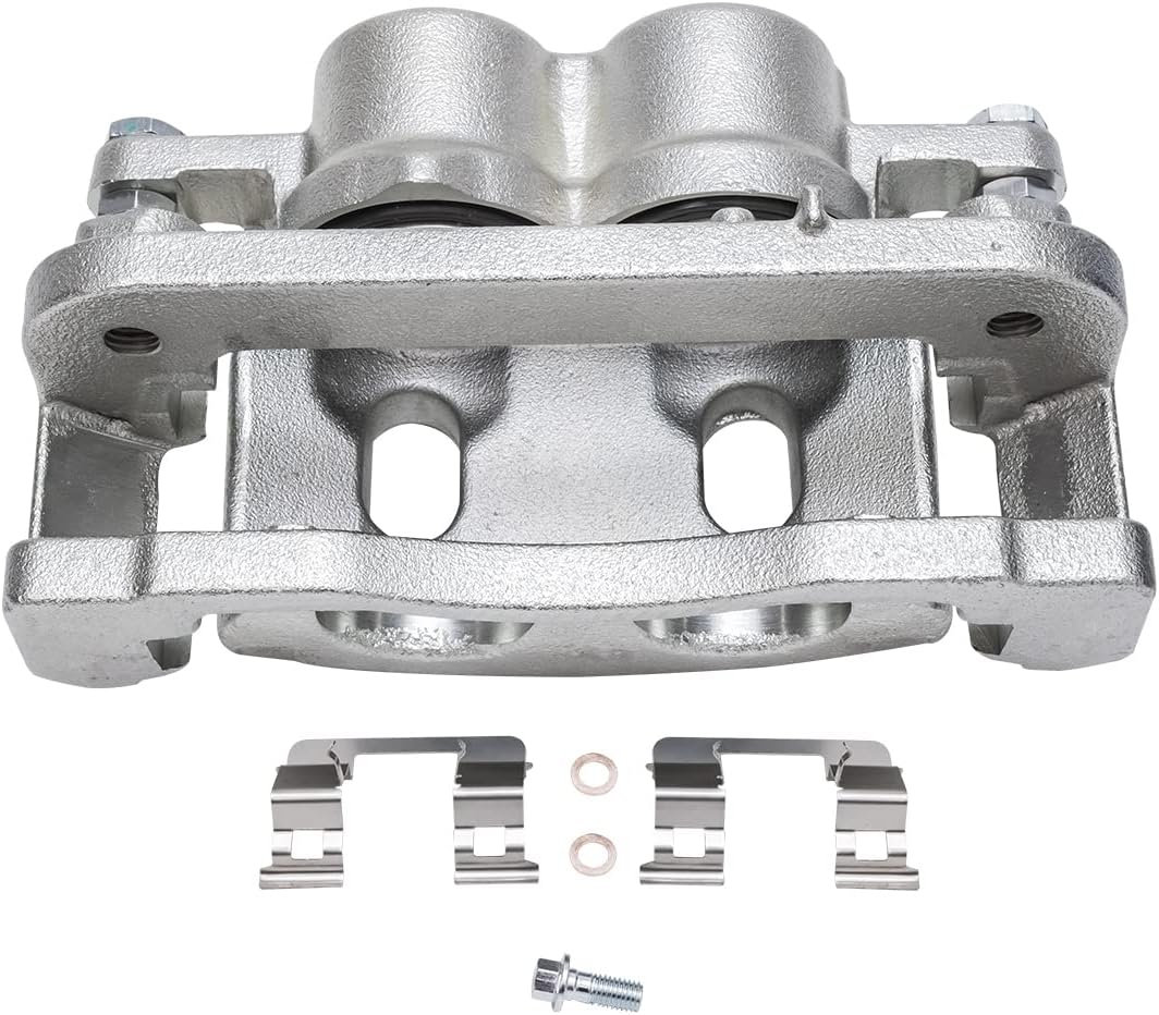 Detroit Axle - Front Brake Kit for Silverado Suburban Sierra Yukon XL 1500 Chevy Tahoe GMC Cadillac Escalade, Drilled & Slotted Disc Brake Rotors Brake Caliper Replacement : 12.99'' inch Rotor