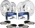 Detroit Axle - Brake Kit for Volvo S60 V70 S80 XC70 Drilled & Slotted Disc Brake Rotors Ceramic Brakes Pads Front and Rear Replacement: 11.26' inch Front Rotors - 8pc Set