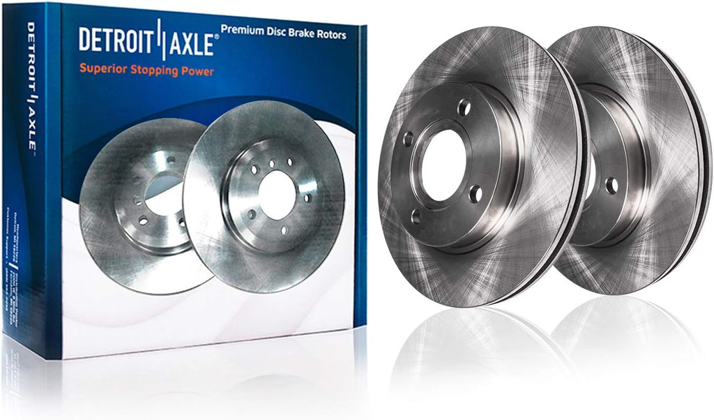 Detroit Axle - 8pc Brake Kit for 2012-2019 Nissan Versa Note, 2015-2017 Micra, Front Brake Rotors Ceramic Brakes Pads, Rear Brakes Drums Semi-Metallic Brake Shoes Replacement : 10.24' inch Rotor