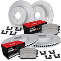 R1 Concepts Front and Rear Brake Kit Fits 2022-2024 Hyundai Tucson; 2023-2025 Kia Sportage| Optimum Oep Pads, Blank Rotors| Hardware| 12.8' Front & 11.8' Rear