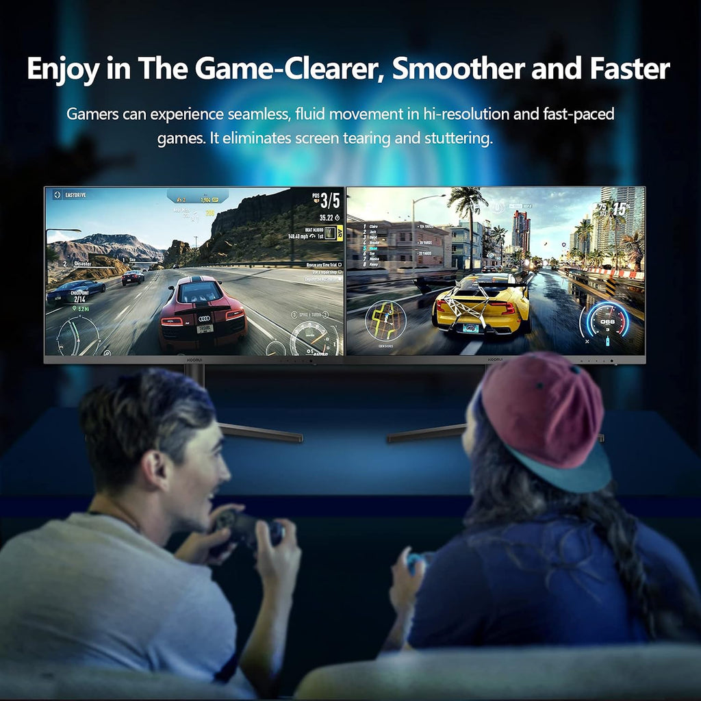 KOORUI 27-inch Gaming Monitor 144Hz QHD(2560 x 1440p) 2K, 1ms, DCI-P3 90% Color Gamut, Adaptive G-Sync, FreeSync Premium, HDMI x 2, DisplayPort, 27E1QA