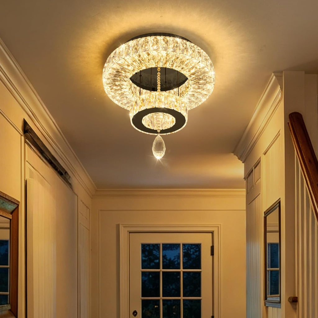 Modern Chandelier Bedroom Light Indoor LED Dimmable Lights Ceiling Chandeliers for Dining Room Kitchen Entryway Black 20W LEDs Fixtures 1600 Lumens