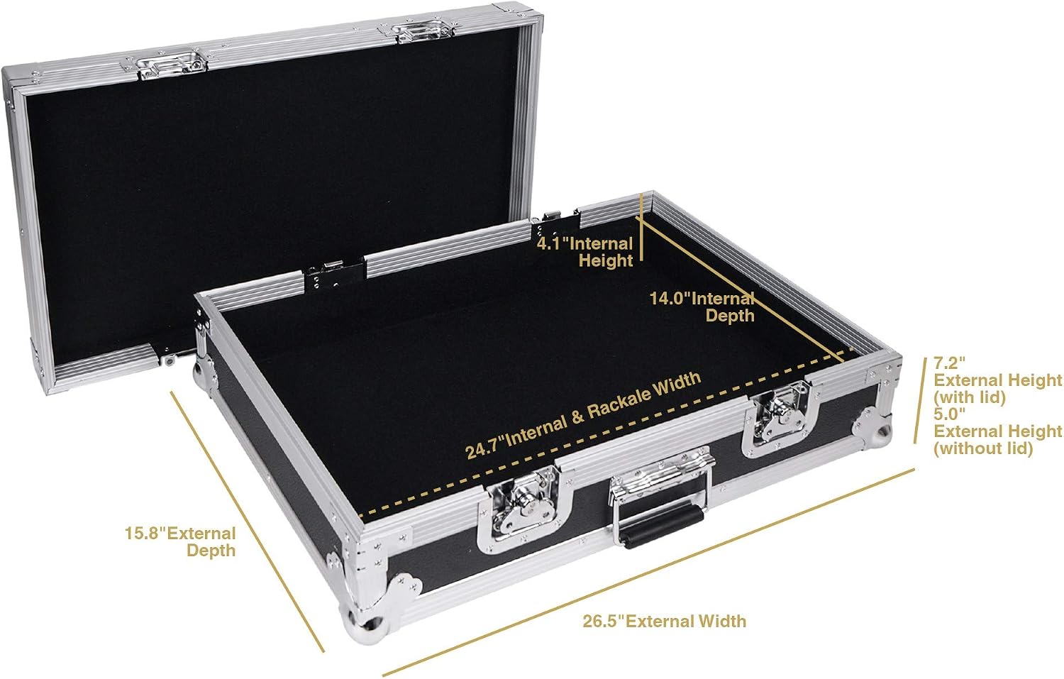 Sound Town Heay-Duty Plywood Gutiar Pedal board ATA Road Case with Pedal Mounting Tape Fastener, Interior: 24.7' x 14' (STRC-PD1)