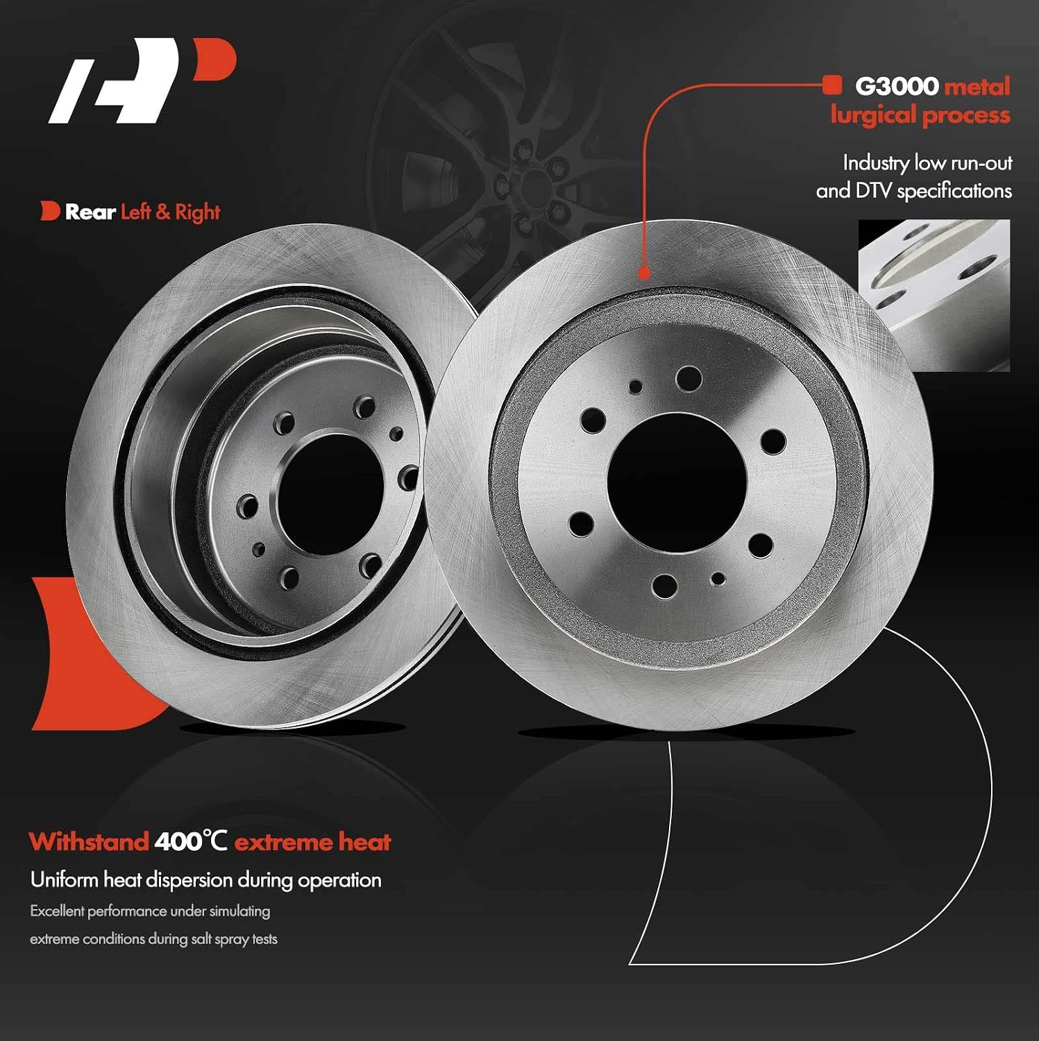 A-Premium Front and Rear Vented Disc Brake Rotors + Ceramic Pads Kit Compatible with Select Ford Models - For F-150 F150 2010-2011, 6 Lug Models Only, 12-PC Set
