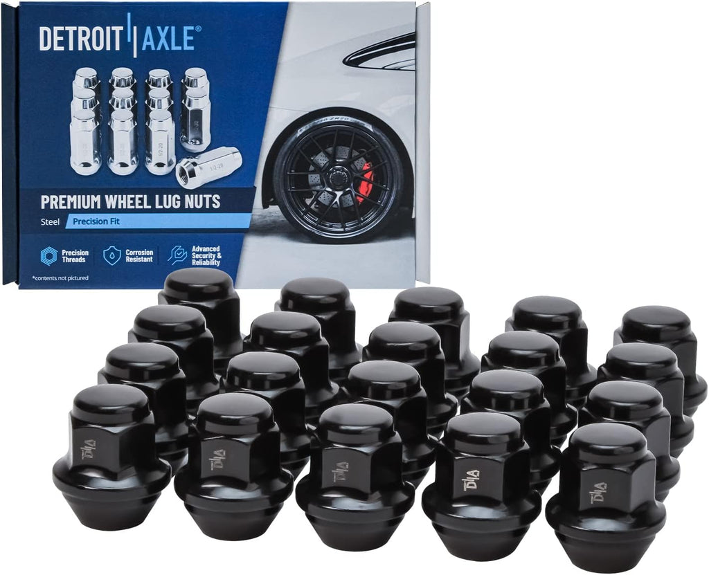 Detroit Axle - Rear Brake Kit for 2013-2020 Ford Fusion, 2013-2014 Lincoln MKZ, 11.89'' inch Drilled & Slotted Brake Rotors Wheel Bearing & Hubs Wheel Lug Nuts 2015 2016 2017 2018 2019 Replacement