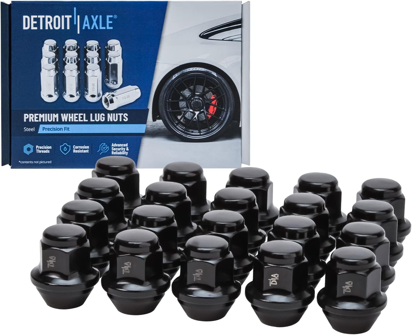 Detroit Axle - Rear Brake Kit for 2013-2020 Ford Fusion, 2013-2014 Lincoln MKZ, 11.89'' inch Drilled & Slotted Brake Rotors Wheel Bearing & Hubs Wheel Lug Nuts 2015 2016 2017 2018 2019 Replacement