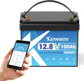 KEPWORTH 12.8V 100Ah Lithium Battery Bluetooth, Rechargeable Deep Cycle LiFePO4 Batteries BCI Group 24,100A Smart BMS, Perfect for Solar, Boat, RV, Backups, Motorhome, Trolling Motor