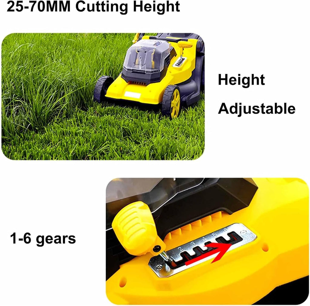 Electric Rotary Lawn Mower, 40cm Cutting Width, 40V Cordless Lawnmower with Battery and Charger, 45L Grass Box, Folding Push Lawn Trimmer