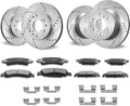 VEVOR Front Rear Brake Kit for 2014-2018 Chevy Silverado GMC Sierra 1500, 2015-2020 Suburban Tahoe Yukon XL Escalade ESV, Drilled & Slotted Brake Rotors Ceramic Brake Pads Replacement Kit