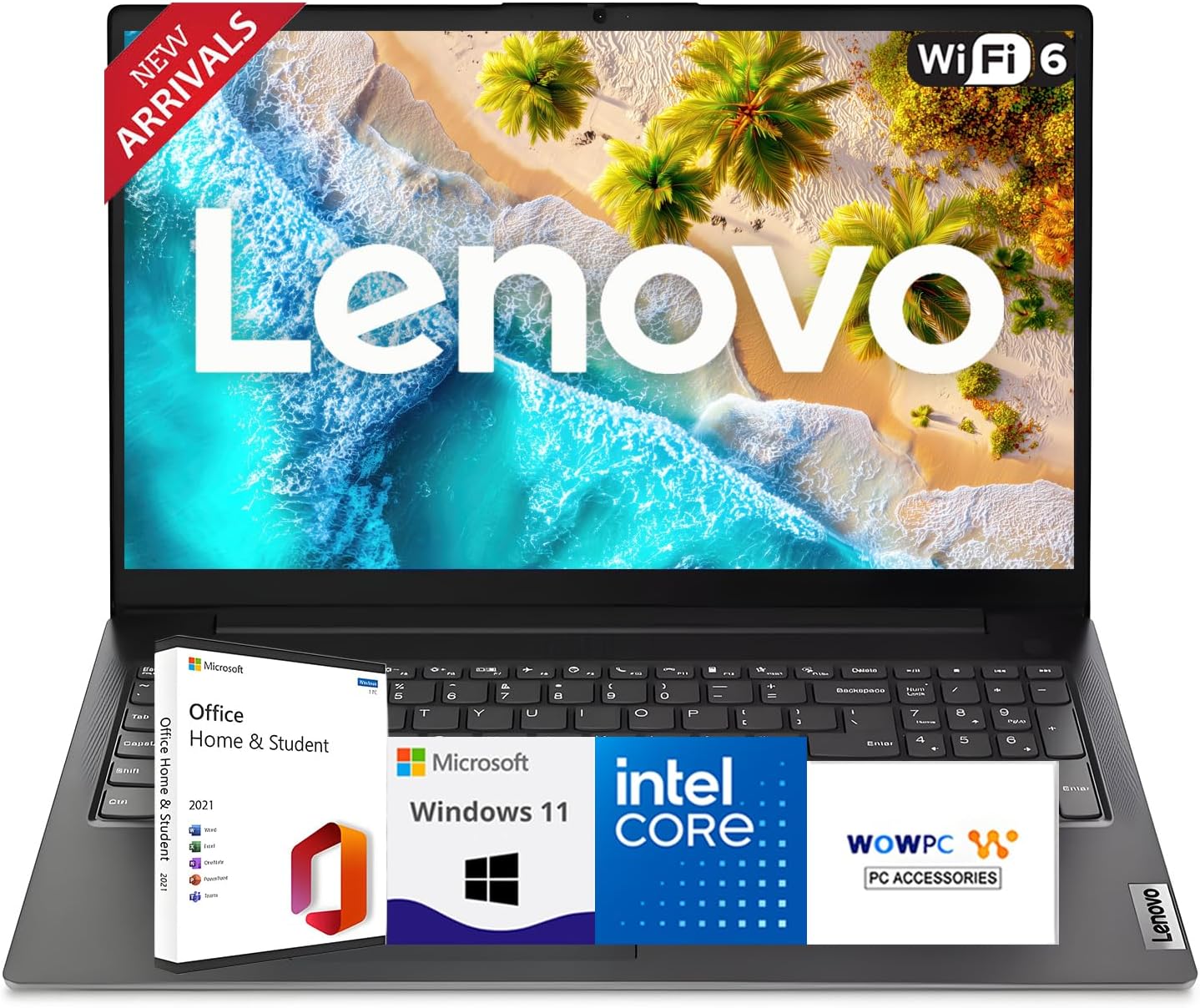 Lenovo Newly Designed V15 Business Laptop(2025/2026 Edition) with Microsoft Office, Intel Powerful CPU, 32GB RAM, 1TB SSD, 15.6' FHD Display, Ultra Quiet Design, Long Battery Life, Windows 11, WOWPC