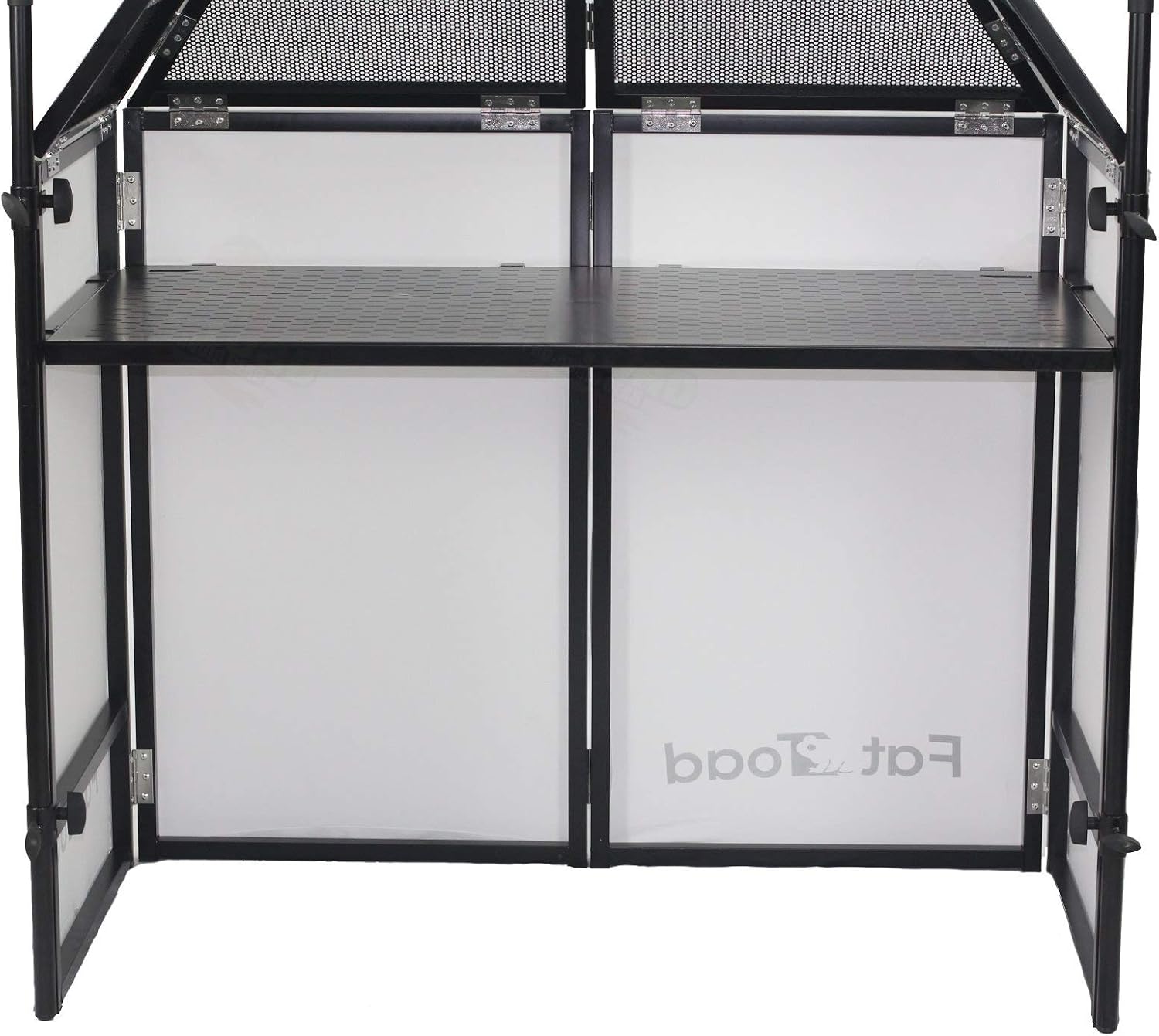 FAT TOAD DJ Booth with 8FT Lighting Truss Stand Package (QuickFOLD Series) – Foldable Panel Tabletop Platform Facade Scrim Cover – Video Light Projector Display Workstation For Sound System Event