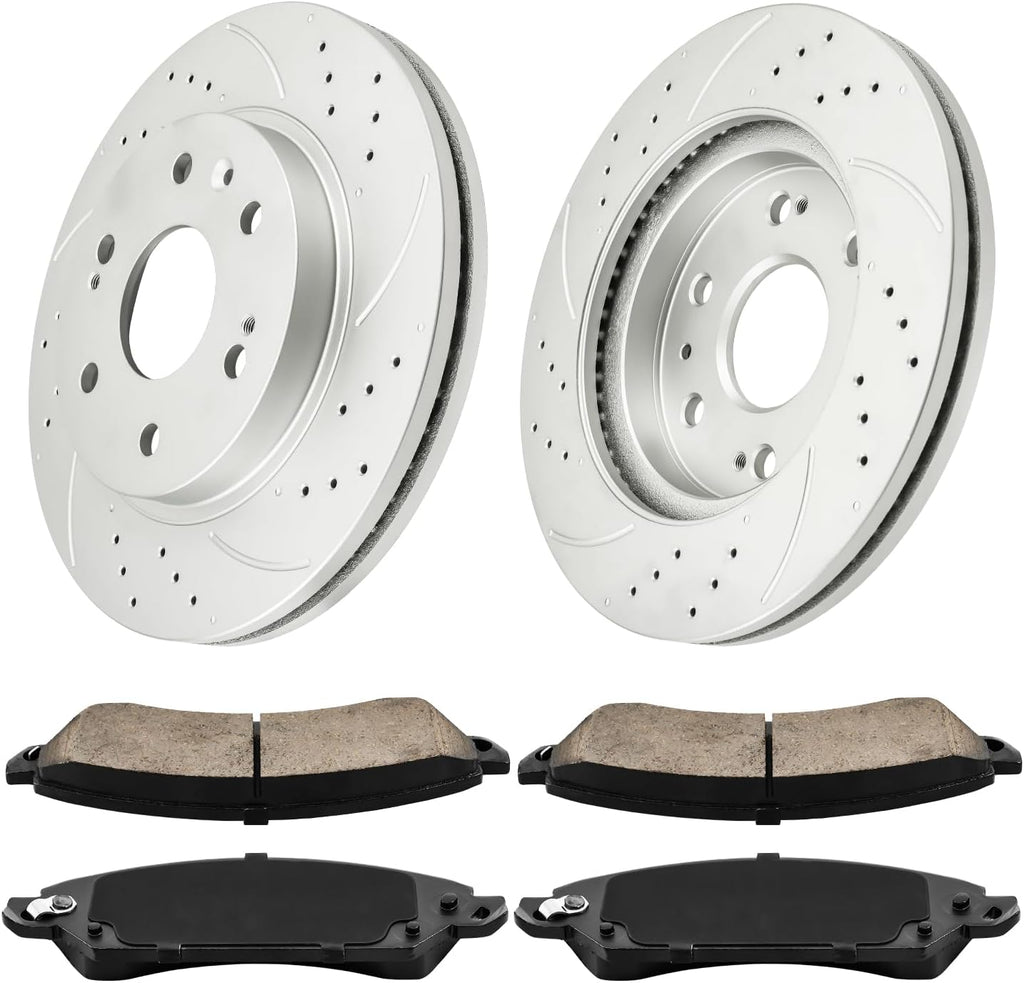 Torchbeam 330mm(12.99 inch) Front Brake kit| Brake Pads and Rotors Kit Compatible with Front For: Chevrolet 2005-2006 Silverado 1500, Sierra 1500,Disc Brake Rotors + Ceramic Pads Kit,6pcs,55097 D1092