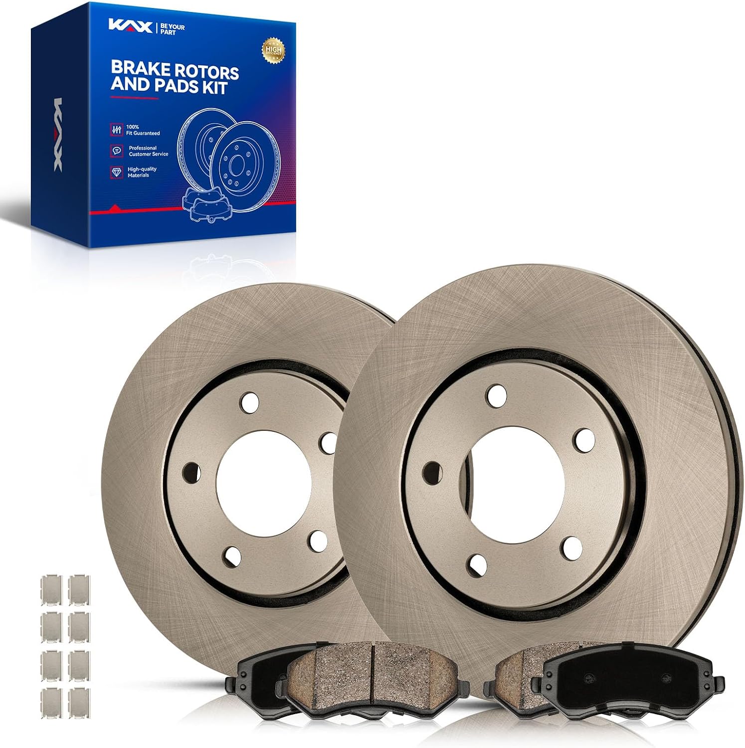 KAX Front Brakes and Rotors for Dodge Grand Caravan 2001-2005, Caravan 2001-2007, Voyager 2001-2003, Vented Brake Rotor Ceramic Brake Pad Replacement (#53002+D856, 11.06inch, 281MM)