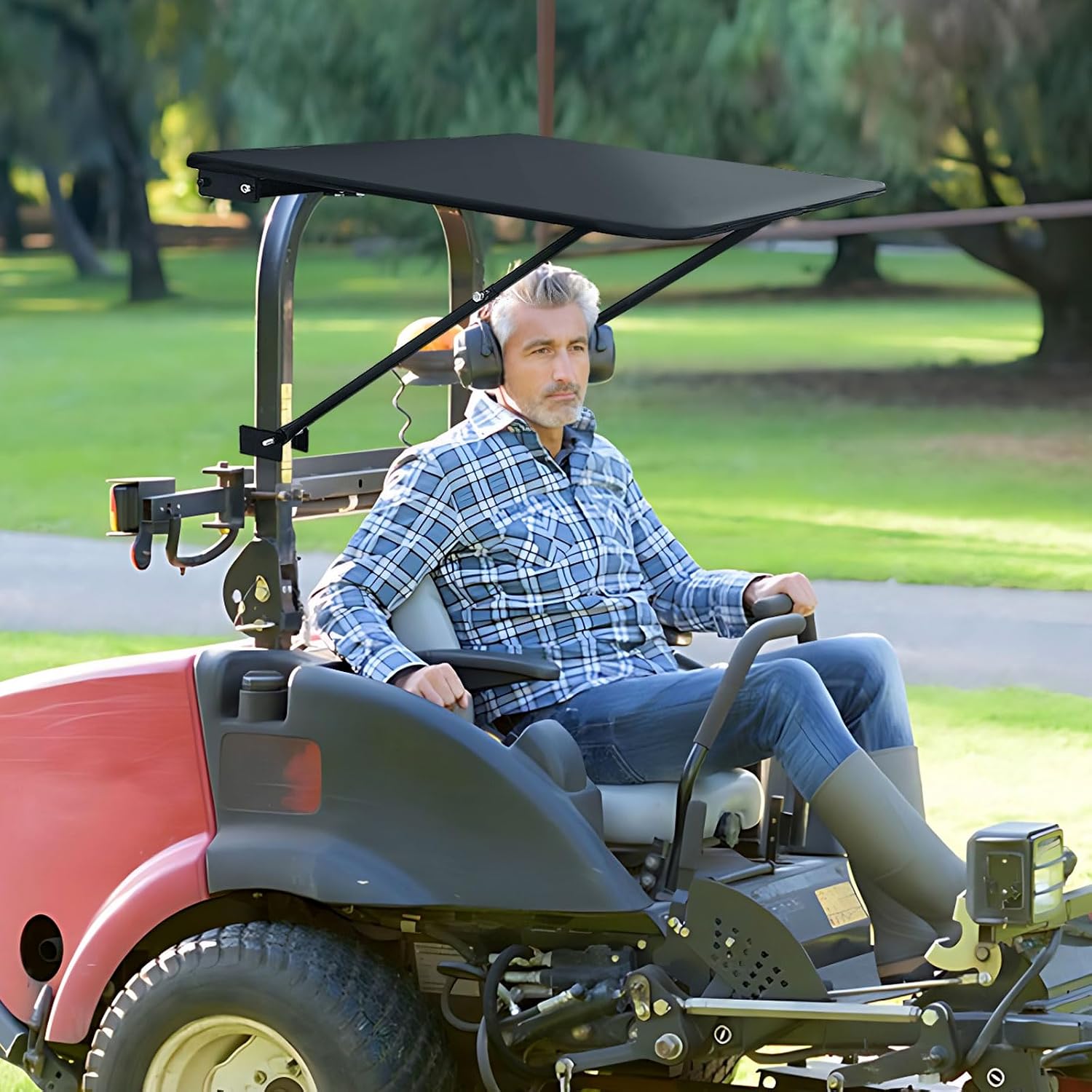 Universal Tractor Canopy for ROPS – UV-Resistant Sunshade for Compact Tractors, Riding Mowers, Zero Turn Mowers & Lawn Tractors – Easy Bolt-On Installation