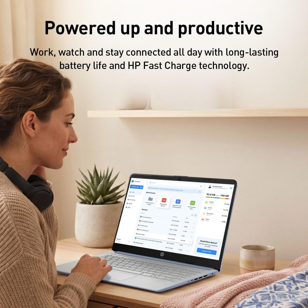 HP dq6012dx 14' Laptop, Intel N150 Processor (Up to 3.6GHz), 4GB RAM, 128GB eMMC Storage, 14-inch Micro-Edge Display, Wi-Fi 6, Webcam, HDMI, Windows 11 Home in S Mode, Blue, Bundle PCO Cooler (Blue)