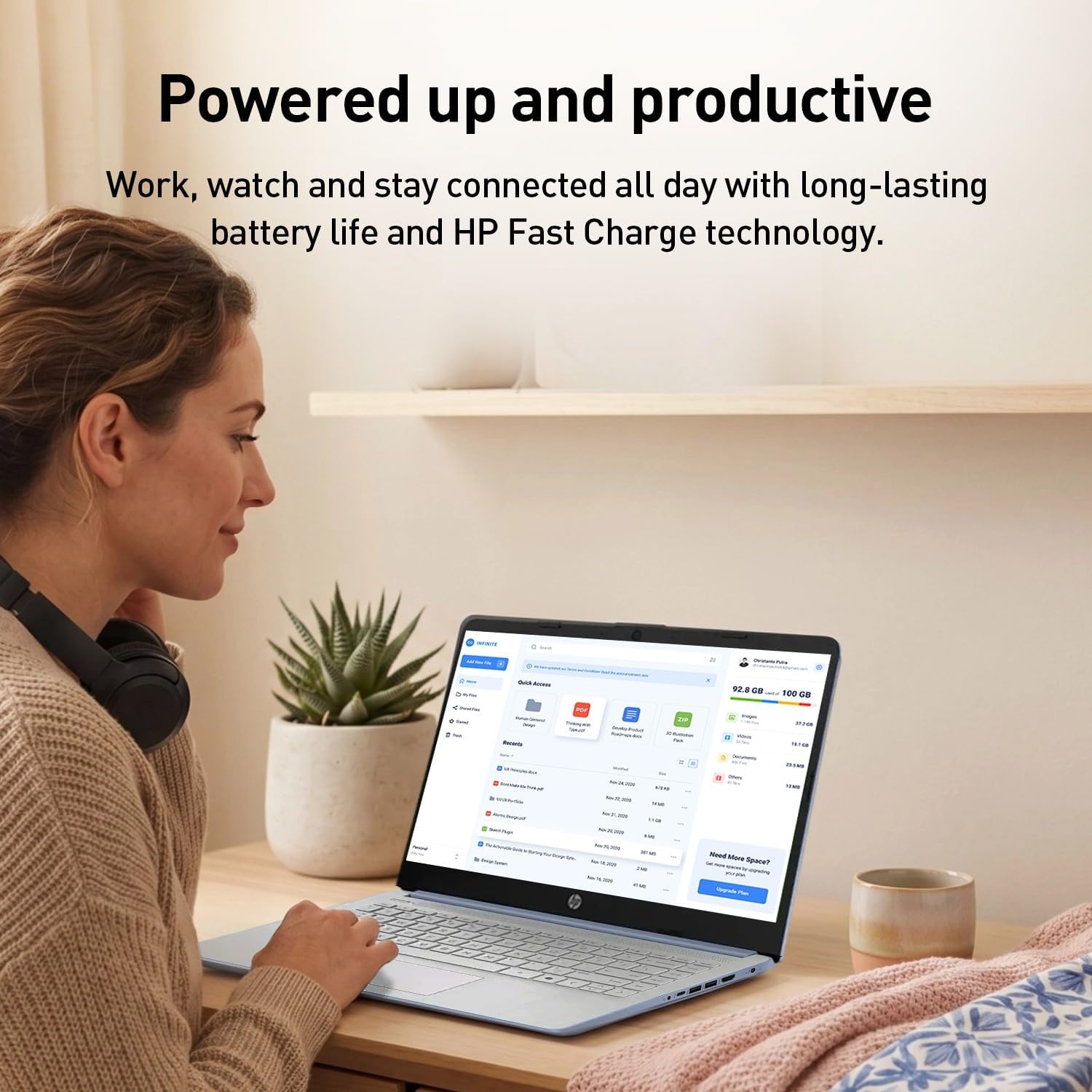 HP dq6012dx 14' Laptop, Intel N150 Processor (Up to 3.6GHz), 4GB RAM, 128GB eMMC Storage, 14-inch Micro-Edge Display, Wi-Fi 6, Webcam, HDMI, Windows 11 Home in S Mode, Blue, Bundle PCO Cooler (Blue)