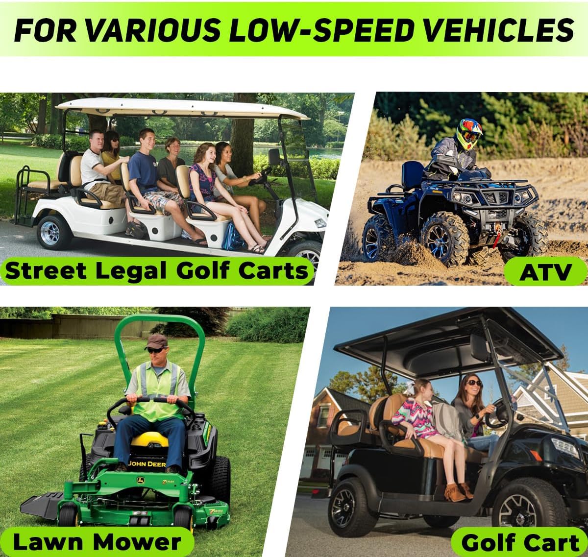 48V 150Ah Lithium Golf Cart Battery Metal Case, with 58.4V 18A LiFePO4 Battery Charger, Mobile APP, Touch Monitor, Built-in 200A BMS, Perfect for Golf Carts ATV Lawn Mower RV