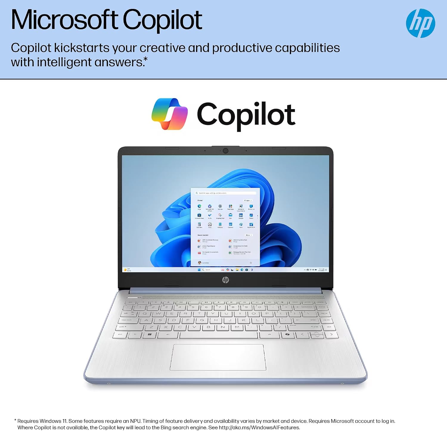 HP 14' Flagship Laptop 2025 AI-Powered Computer, Office Lifetime, Student Business, 4-Core Intel CPU, 16GB RAM 628GB Storage (128GB UFS+ 500GB Ext), Long Battery HubxcelAccessory Win 11 Pro Sky Blue