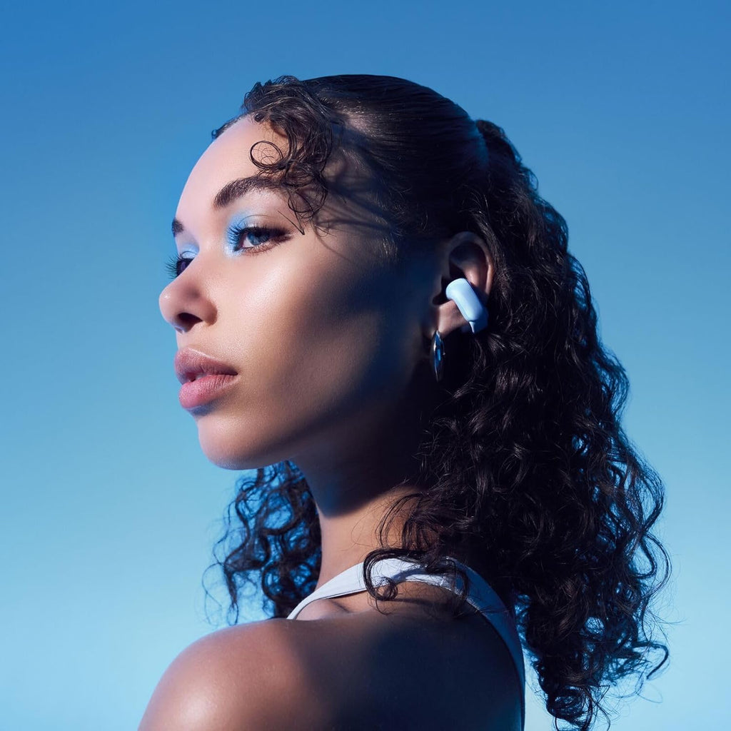 Bose Ultra Open Earbuds with Immersive Audio, Open Ear Wireless Clip on Earbuds for Comfort, OpenAudio for Awareness, Bundle Silicone Case Cover for Ultra Open Earbuds (Moonstone Blue)