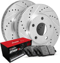 R1 Concepts Rear Brake Kit Fits 2016-2021 Mazda 6| Optimum Oep Brake Pads and Drilled Slotted Brake Rotors| 10.9' Rear