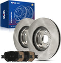 KAX Front Brakes and Rotors for Toyota Celica 2002-2005, Smooth Vented Disc Brake Rotor Ceramic Brake Pads Replacement (#31270+D817, 10.82inch, 274.9MM)
