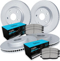 R1 Concepts Front and Rear Brake Kit Fits 2007-2009 Chrysler Aspen, Dodge Durango; 2006-2010 Dodge Ram 1500; 2011-2018 Ram 1500| Ceramic Brake Pads and Blank Brake Rotors| 13.2' Front & 13.9' Rear