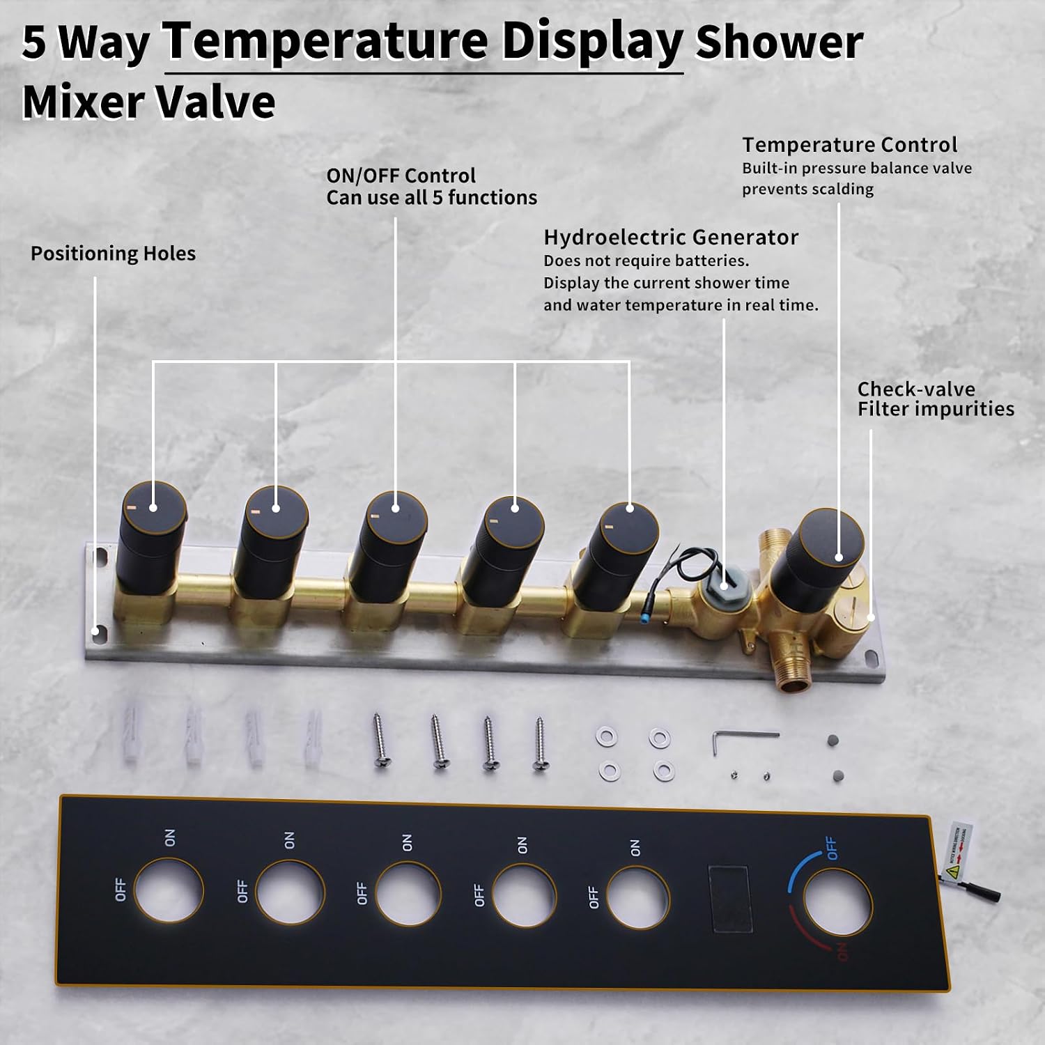 12'+8'+8' Triple Shower Heads Shower System Oil Rubbed Bronze Body Jets Shower Set with Handheld Sprayer and Temperature Display Valve,Full Body Shower System
