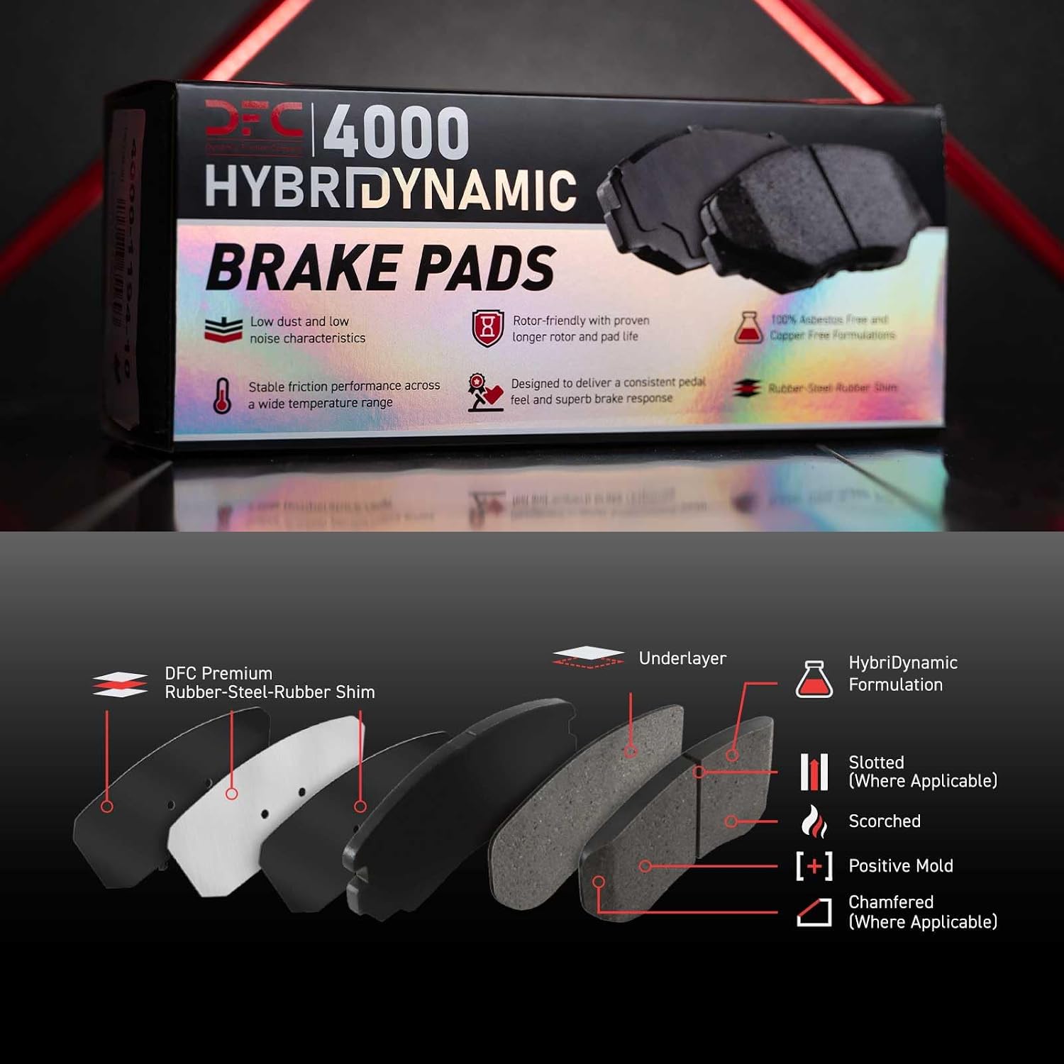 Dynamic Friction Company Brake Kit For 2009-2014 Hyundai Sonata; 2013-2016 Kia Optima| Front and Rear 4000 HybriDynamic Brake Pads and Rotors Kit