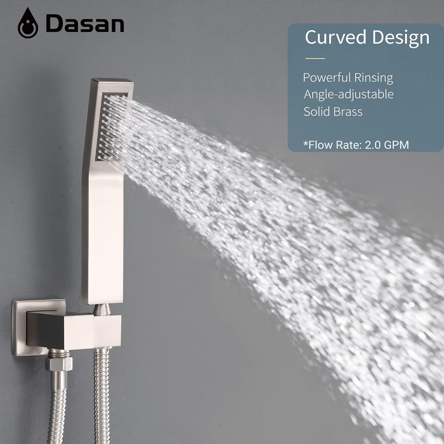 Full Body Rain Shower System with 4 Body Shower Jets & 12' Wall Mount Rainfall Shower Head & Handheld, DASAN Multi Shower Head System Brushed Nickel Rain Shower Faucets sets Combo with Rough-in Valve
