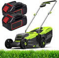 Push Battery Powered Lawn Mower for Yards, Garden & Lawn, Cordless Electric Lawnmower with 2 x 20V 4000mAh Battery, 3 Adjustable Heights, 35L Large Grass Box