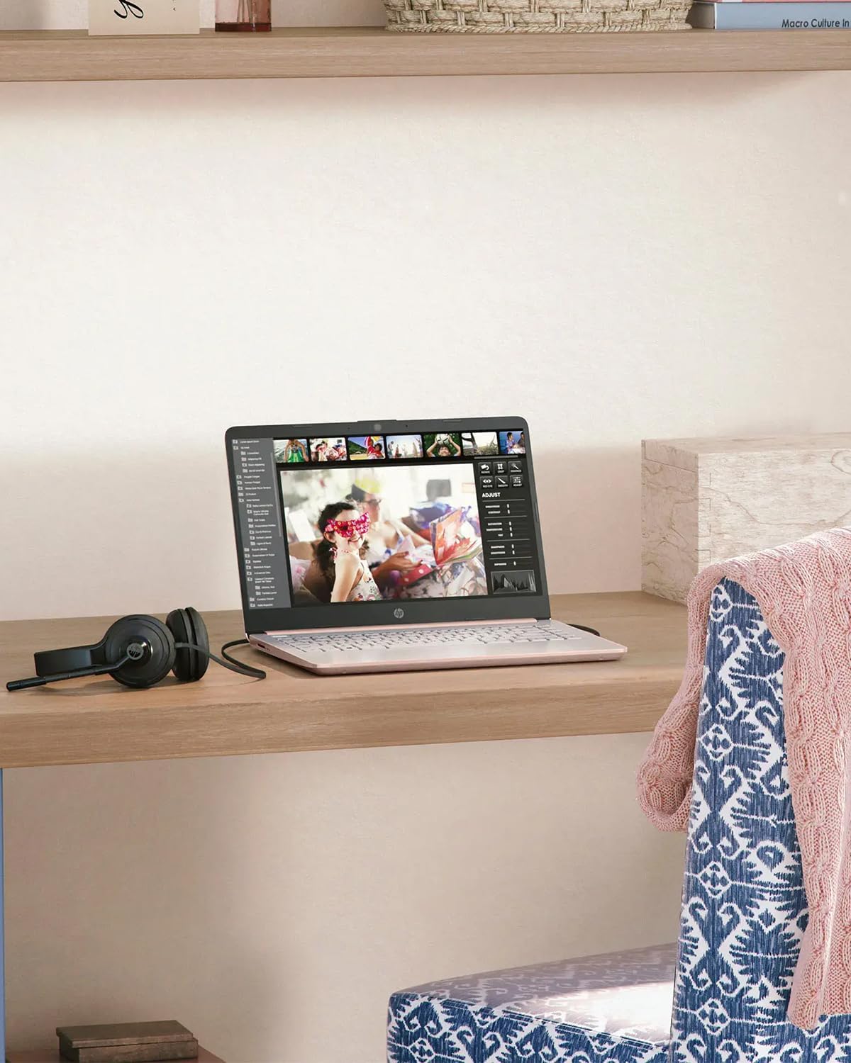 HP 14-inch Laptop for Business - Ultral Light Laptop for Student, Windows 11 Pro & Microsoft Office Lifetime & Free CD/DVD Drive, Intel Quad-Core N4120, 8GB RAM, 128GB eMMC + 256GB Micro SD, Rosegold