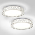 ASD 18 Inch LED Flush Mount Ceiling Light Fixture for Bedroom, 35W 1992LM 5CCT 2700K-5000K, Dimmable Lights, Dining, Living Room, Kitchen Lamps, Modern Home Lighting Fixtures, Nickel, ETL, 2 Pack