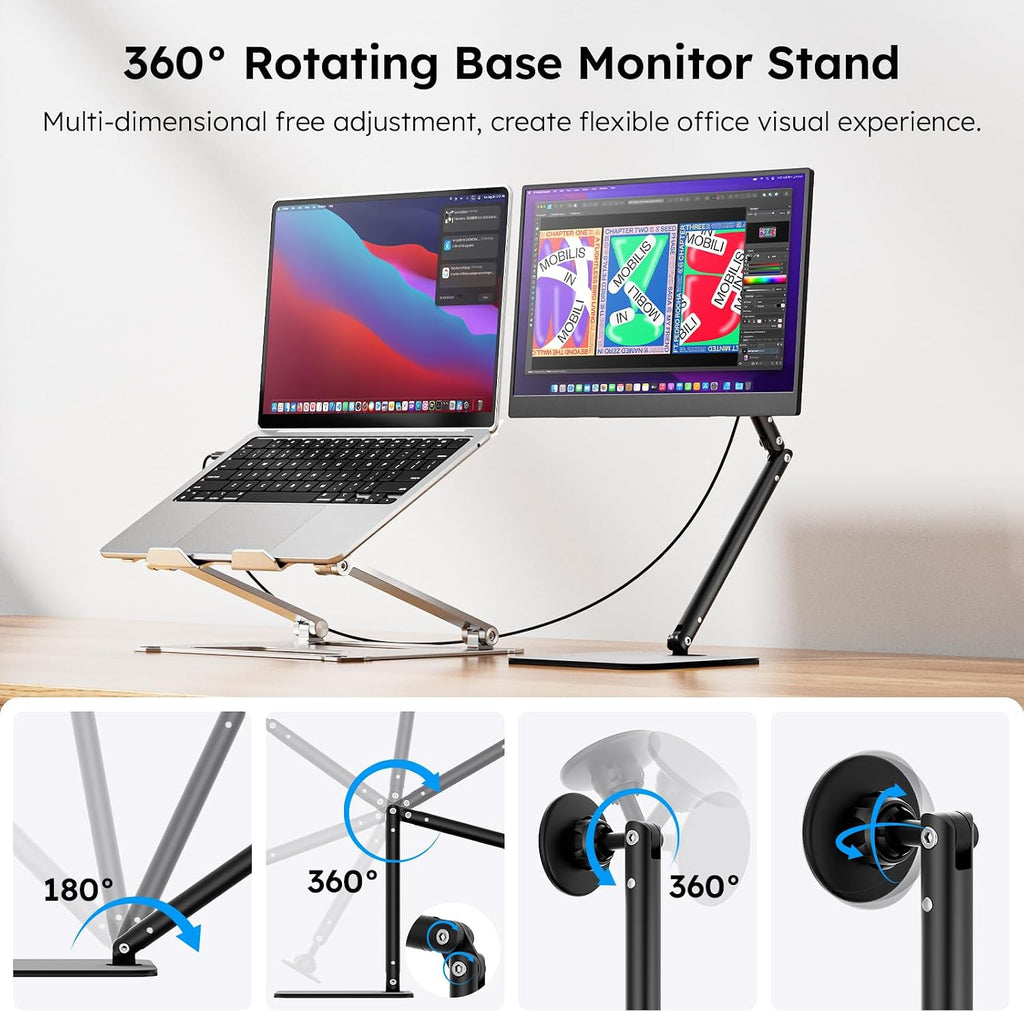Dopesplay Portable Monitor, 15.6' FHD 1080P IPS Travel Monitor for Laptop, Foldable Magnetic Stand & Carry Case Included, USB-C Screen Extender for Laptop Mac PC Phone Xbox PS4/5 Switch