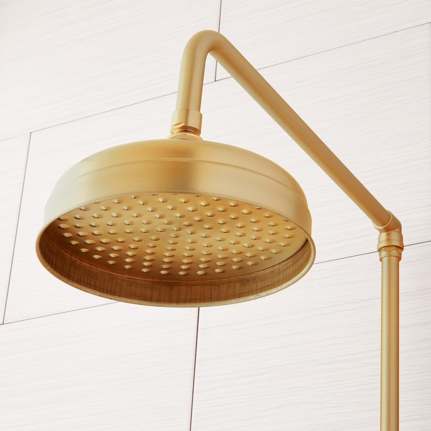 Signature Hardware 370008 Baudette Exposed Wall Mounted Shower with Rainfall Shower Head - Oil Rubbed Bronze
