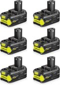 VANON Replacement for Ryobi 18V Battery 7.0Ah Lithium ion 18 Volt Batteries Replacement for Ryobi 18V Cordless Tools P108 P107 P105 P104 P103 6Pack