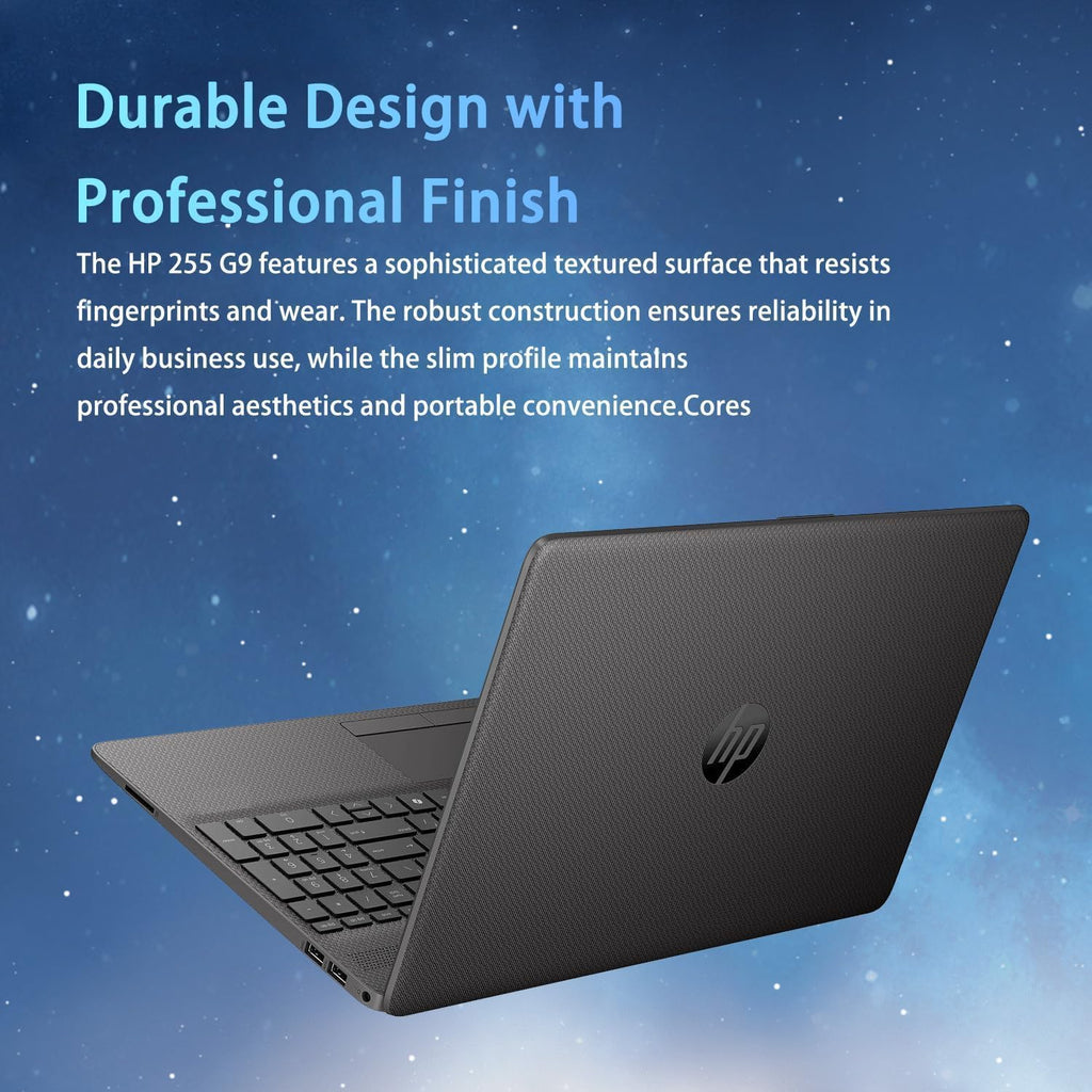 HP 255 G9 15.6' FHD Laptop, 6-Core AMD CPU (Beats i7-1165G7 in Multitasking), 8GB RAM, 512GB PCIe SSD, Windows 11 Pro with MS Office, for Business & Student