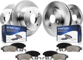 Detroit Axle - 8pc Brake Kit for Ford 2014-2019 Fiesta [ST, 4-Wheel Disc Brakes] Disc Brake Rotors 2015 2016 2017 2018 Ceramic Brakes Pads Replacement : 10.94' inch Front and 9.96' inch Rear Rotor
