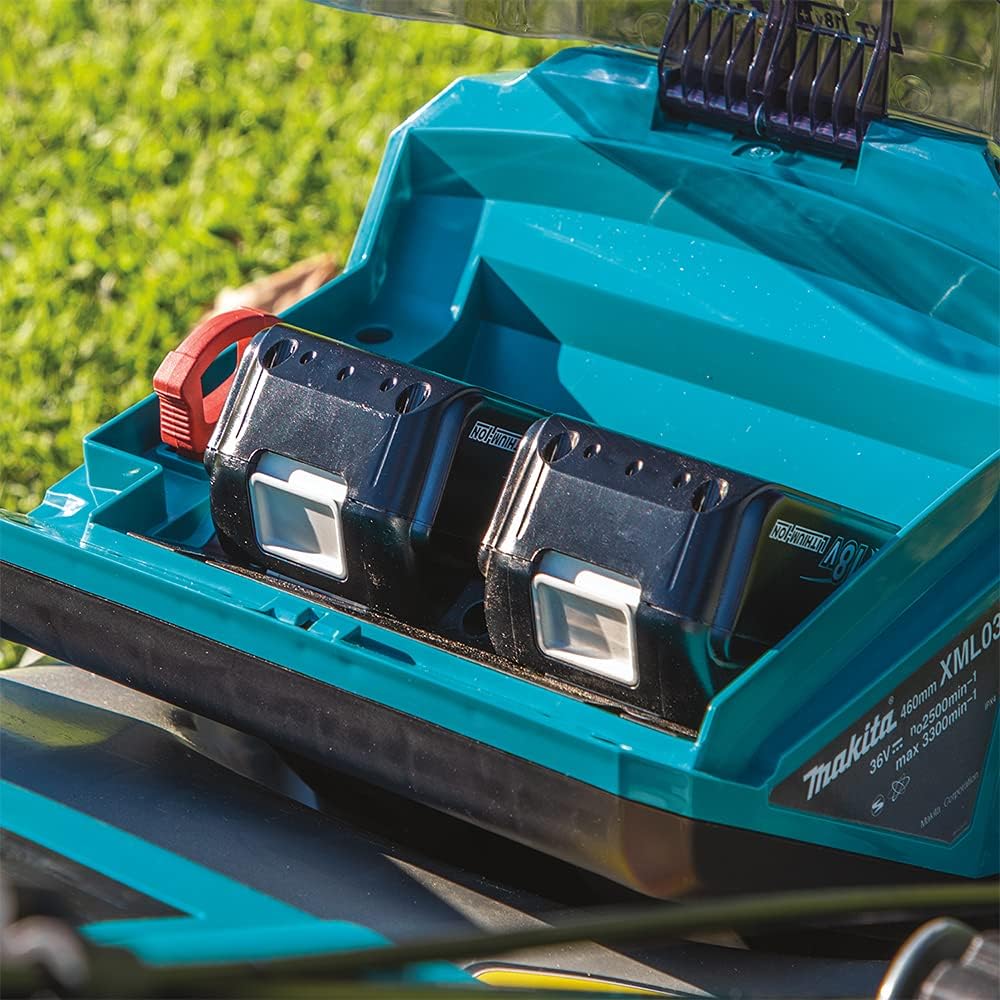 Makita DLM460Z Twin 18V (36V) Li-ion LXT Brushless Lawn Mower - Batteries and Charger Not Included, Blue