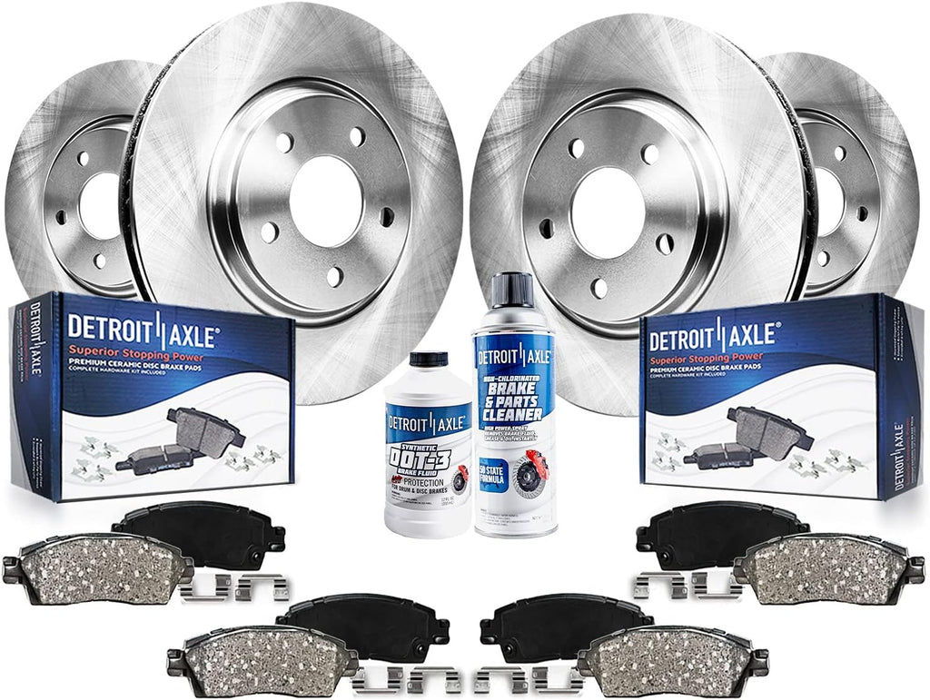 Detroit Axle - 10pc Brake Kit for Chrysler 300 Dodge Charger Challenger Magnum, Brakes Rotors Ceramic Brakes Pads Replacement : 14.17' inch Front and 13.78' inch Rear Rotors
