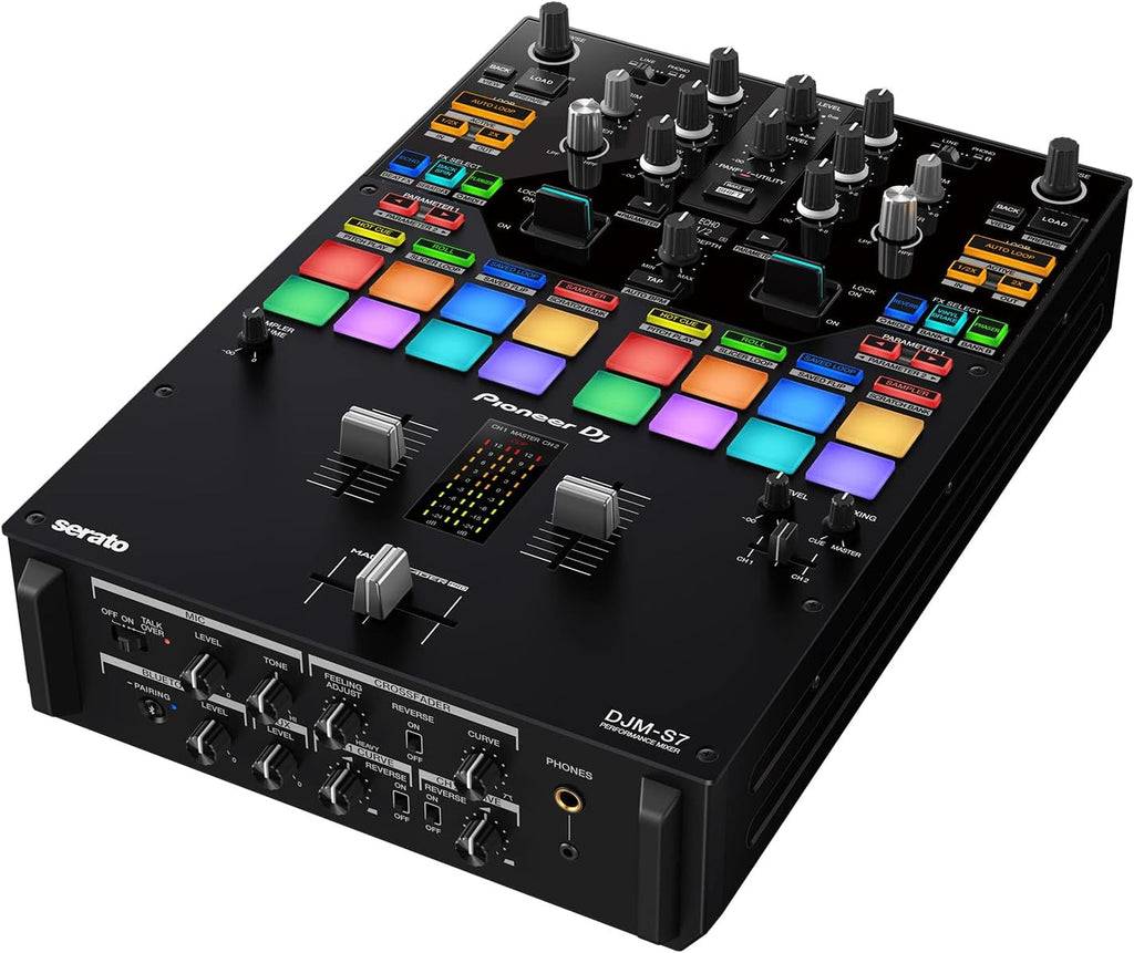 Pioneer DJM-S7 DJ Mixer - Bundle with Stand, Headphones, and Austin Bazaar Polishing Cloth