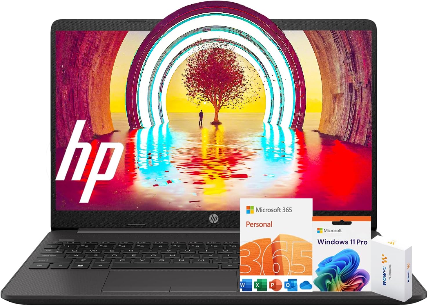 HP 15 Laptop(Include 1 Year Office 365), 16GB RAM, 512GB SSD, 15.6' FHD 1080p IPS Display, AMD Athlon Silver 3050U Processor, Ethernet Port RJ-45, SD Card Reader, Windows 11 Pro, WOWPC Recovery USB