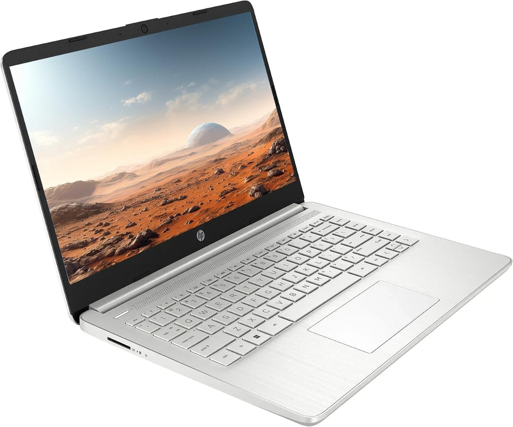 HP 2025 Upgraded Laptop with Microsoft Office and 1TB Cloud Storage (1-Year) | 14 inch HD Computer | 8GB RAM | 128GB SSD + 128GB Portable SSD | Intel 4-Core CPU | Webcam | Windows 11 | LE Bundle