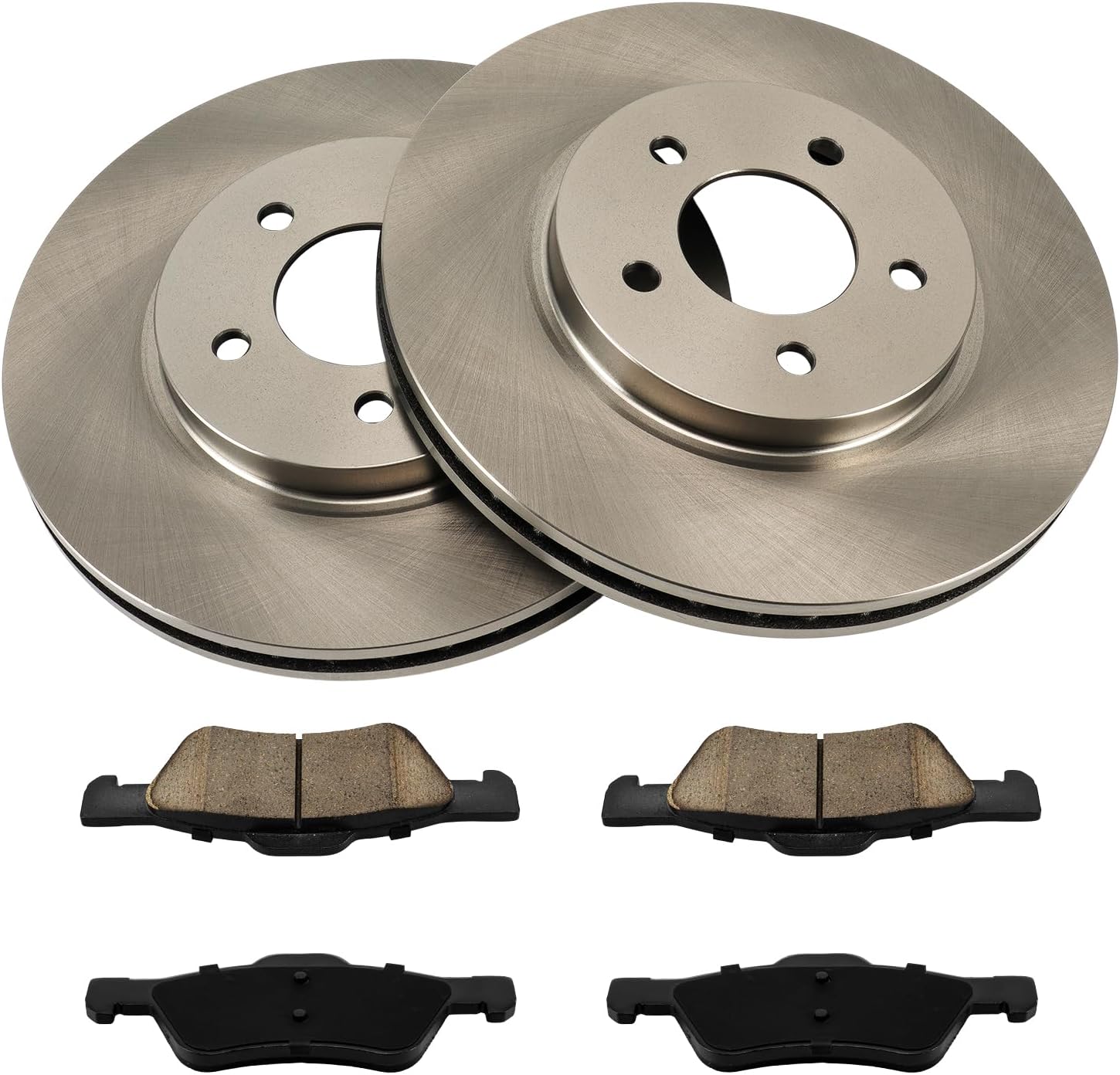 KAX Front Rotors and Brake Pads kit ford Escape 2005-2010, Mercury Mariner 2005-2010, for MAZDA Tribute, Vented Disc Brake Rotor Brake Pad Replacement (#54123+D1047, 11.93inch, 303MM)