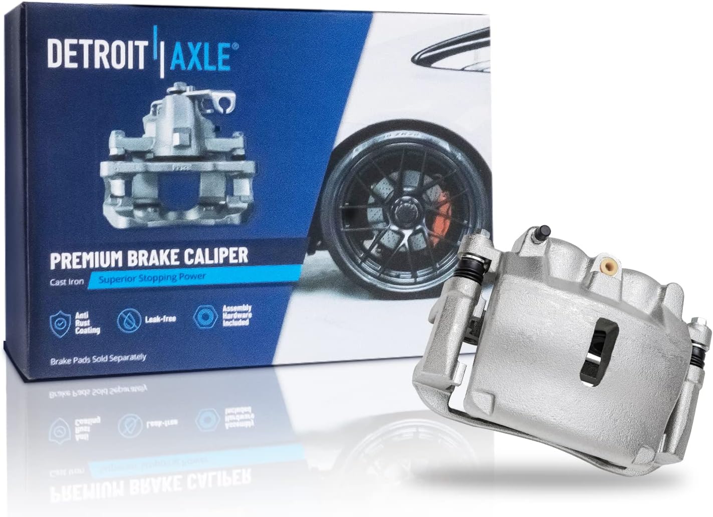 Detroit Axle - RWD Front Brake Kit for 2005-2008 Ford F-150 2006-2008 Lincoln Mark LT, 2007, Drilled & Slotted Brakes Rotors Disc Brake Caliper w/Bracket Replacement