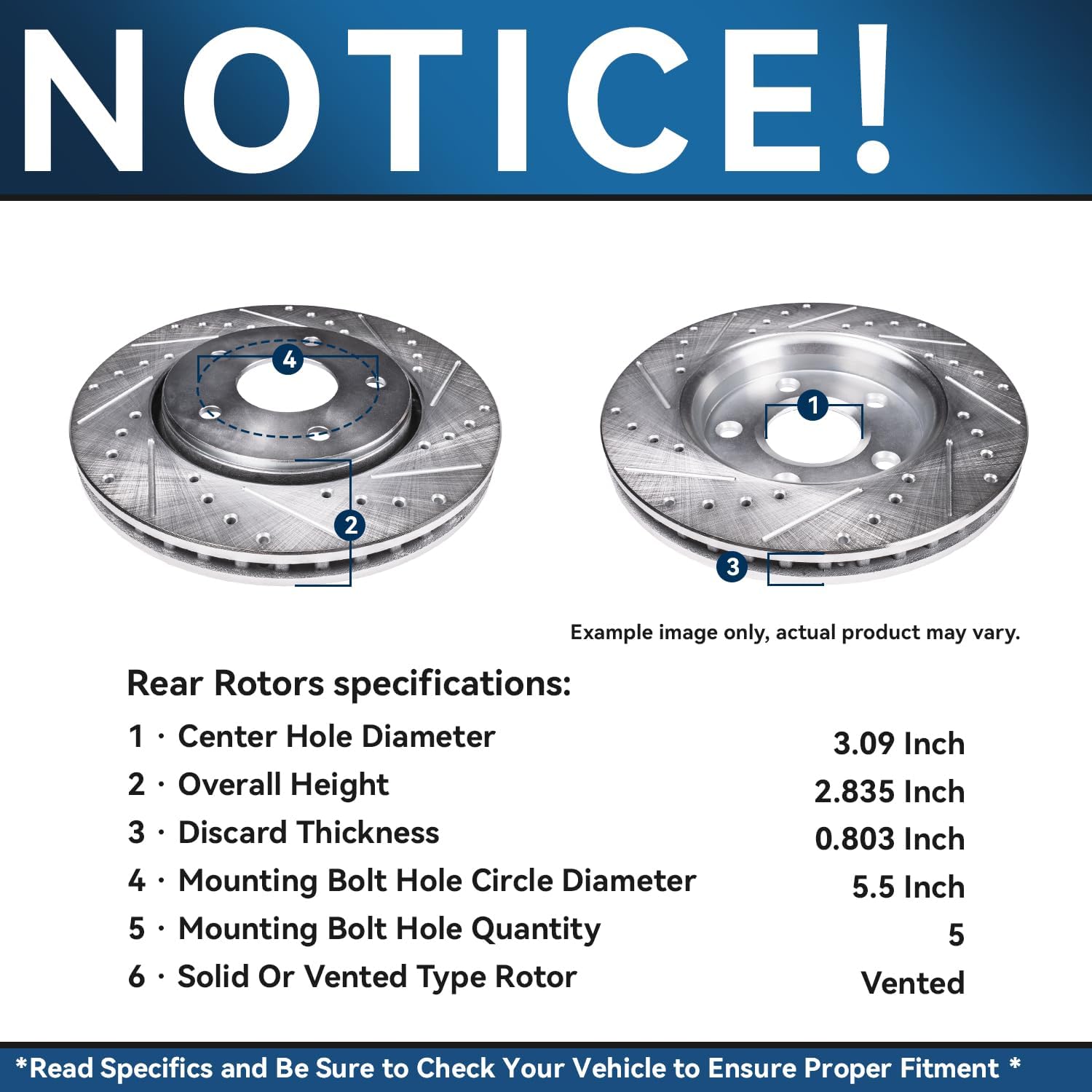 Detroit Axle - Brake Kit for 2006-2018 Dodge Ram 1500 2007-2009 Durango Chrysler Aspen 2019-2024 Ram 1500 Classic, Drilled Slotted Brake Rotors and Ceramic Brakes Pads w/Hardware Replacement