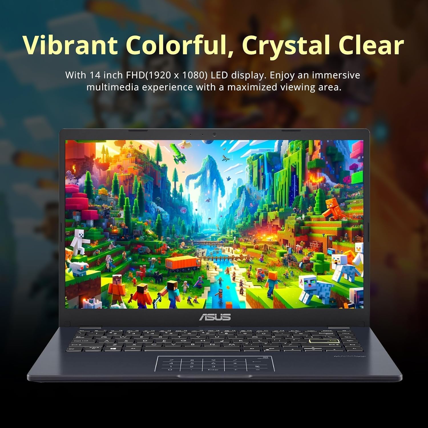 ASUS 14' Laptop for Business & Student, 14' FHD Display, Intel Celeron N4500, 4GB Memory, 64GB eMMC, NumberPad, Webcam, Wi-Fi, HDMI, Windows 11 (Renewed)