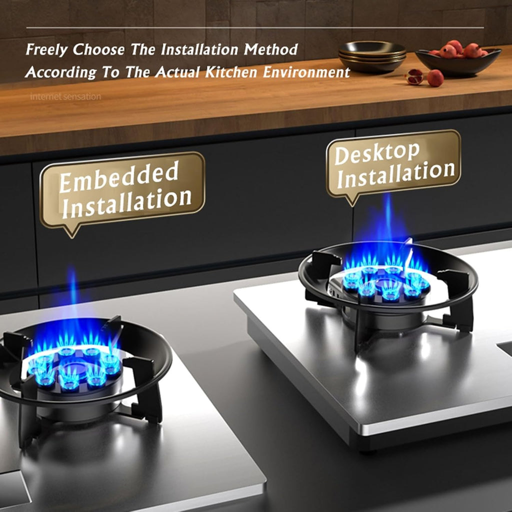 Countertop/Built-in Gas Cooktop,17742 BTU Two Burner Stainless Steel Gas Stove,Easy to Clean,Suitable fFor Home Commercial(LPG)(NG) (Size : NG), 18648