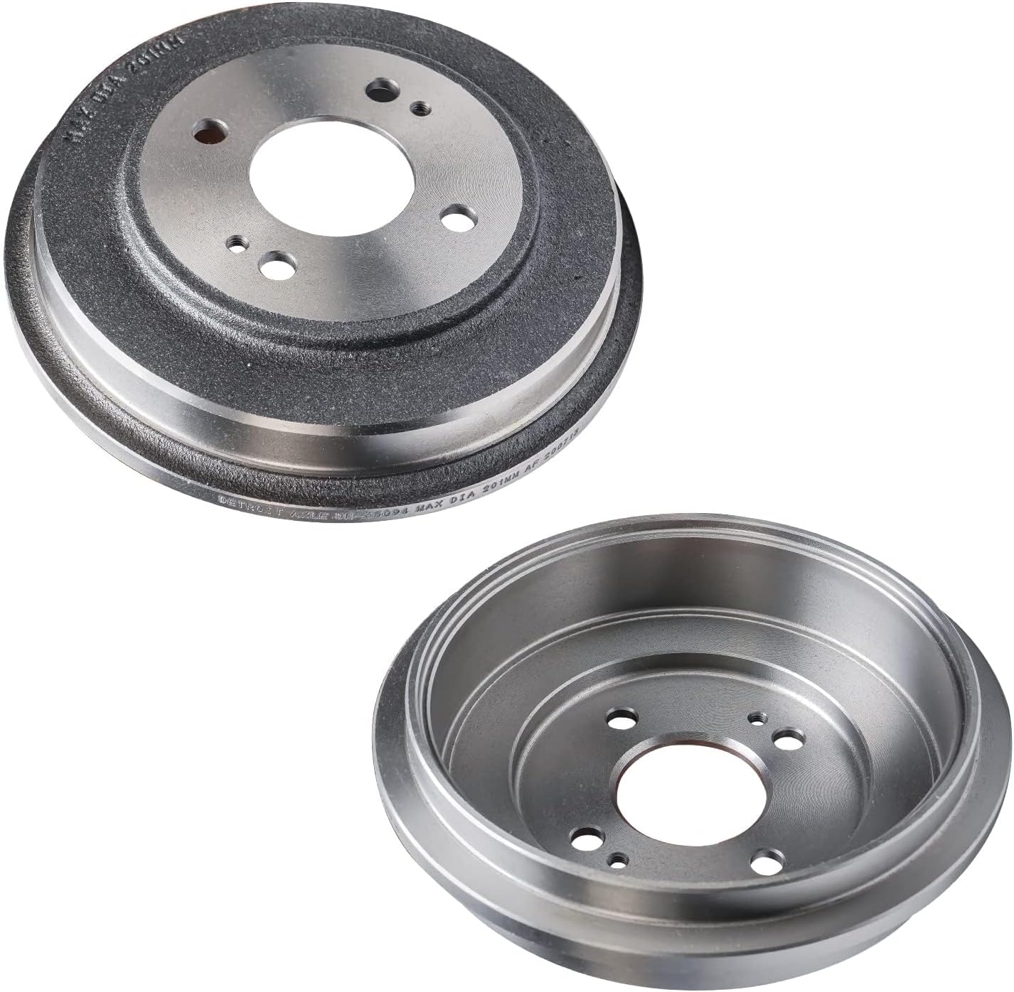 Detroit Axle - Front Drilled Slotted Disc Brake Rotors Ceramic Brake Pads Rear Brake Drums Shoes Replacement for 2009-2013 Honda Fit: 10.32'' inch Front Rotor